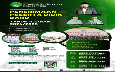 [PENERIMAAN SANTRI BARU] PONDOK PESANTREN AL-IRSYAD DDI PATTOJO TAHUN AJARAN 2024/2025